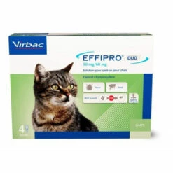 VIRBAC Effipro Duo Soin Antiparasitaire Pour Chats Boîte De 4 Pipettes