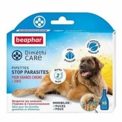 BEAPHAR Dimethicare, Pipettes Stop Parasites Pour Grand Chien (> 30 Kg) - 6 X 4,5 Ml