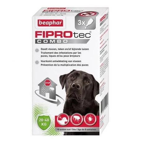 Pipettes Antiparasitaire Fiprotec Combo Pour Chiens Désignation : Fiprotect Combo Grands Chiens (20-40 Kg) Beaphar 15108 1 Pipettes Antiparasitaire Fiprotec Combo Pour Chiens Désignation : Fiprotect Combo Grands Chiens (20-40 Kg) Beaphar 15108