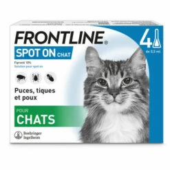 Frontline Spot On Anti Puce Et Tique Pour Chat Frontline (4 Pipettes De 0.5 Ml)