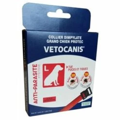 VETOCANIS Collier Anti-puces Et Anti-tiques - Rouge - Pour Grand Chien