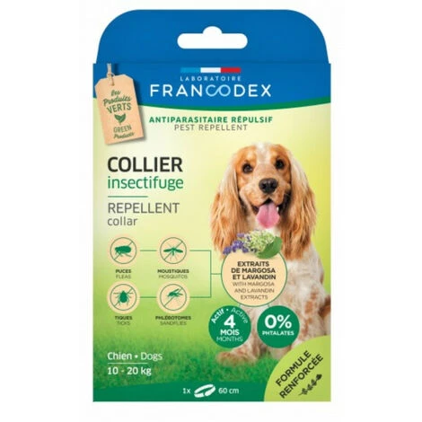 Collier Insectifuge Pour Chiens De 10 Kg à 20 Kg 60 Cm - Francodex 2 Collier Insectifuge Pour Chiens De 10 Kg à 20 Kg 60 Cm - Francodex – Image 2