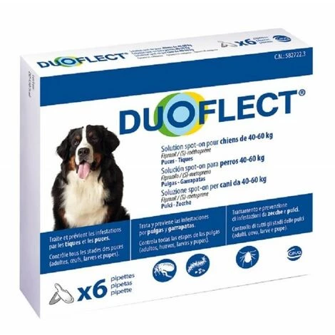 DEMAVIC Pipette Antiparasite Duoflect Chien 6p 40-60kg 1 DEMAVIC Pipette Antiparasite Duoflect Chien 6p 40-60kg