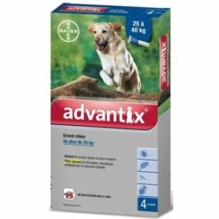 ADVANTIX Pipettes Antiparasitaires Pour Chien + 25 Kg/Bayer - Boite De 4 Pipettes