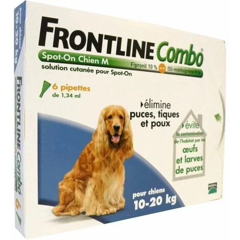 MERIAL Frontline Combo Chien 10/20 Kg Boite De 6 Pipettes Anti-puces Et Tiques 2 MERIAL Frontline Combo Chien 10/20 Kg Boite De 6 Pipettes Anti-puces Et Tiques – Image 2