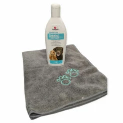 Shampoing Et Après Shampoing 2 En1, 300 Ml, Pour Chien, Et Serviette Microfibre. - Animallparadise