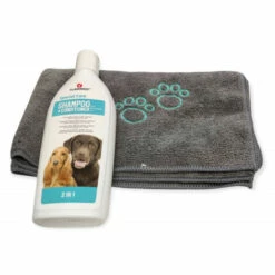 Shampoing Et Après Shampoing 2 En1, 300 Ml, Pour Chien, Et Serviette Microfibre. - Animallparadise -Anti-puces, anti-parasitaires et soins pour chien Soldes 51740231 4