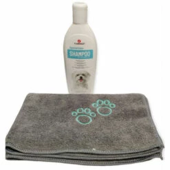 Shampoing 300 Ml Spécial Poils Blanc, Pour Chien Et Une Serviette En Microfibre. - Animallparadise
