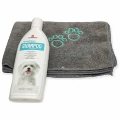 Shampoing 300 Ml Spécial Poils Blanc, Pour Chien Et Une Serviette En Microfibre. - Animallparadise -Anti-puces, anti-parasitaires et soins pour chien Soldes 51740249 4