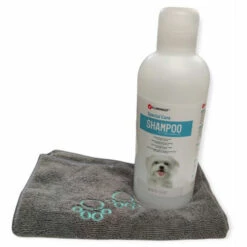 Shampoing Spécial Pelage Blanc 1 Litre Et Serviette En Microfibre Pour Chien - Animallparadise