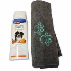 Shampoing 250ml à L'orange Et Serviette En Microfibre Pour Chien. - Animallparadise
