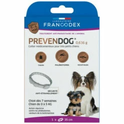 Anti-puces, anti-parasitaires et soins pour chien Soldes 27 Collier Antiparasitaire Prevendog De 0 à 5 KG. Pour Très Petits Chiens - Francodex