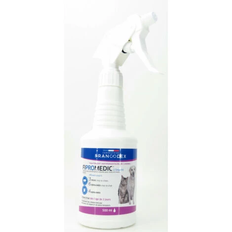 Spray Antiparasitaire Fipromedic 500 Ml Pour Chat Et Chien. - Francodex 4 Spray Antiparasitaire Fipromedic 500 Ml Pour Chat Et Chien. - Francodex – Image 4