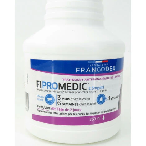 Spray Antiparasitaire Fipromedic 250 Ml Pour Chat Et Chien - Francodex 2 Spray Antiparasitaire Fipromedic 250 Ml Pour Chat Et Chien - Francodex – Image 2