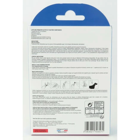 2 Pipettes Fipromedic 67 Mg Pour Petits Chiens De 2 Kg à 10 Kg Antiparasitaire - Francodex 2 2 Pipettes Fipromedic 67 Mg Pour Petits Chiens De 2 Kg à 10 Kg Antiparasitaire - Francodex – Image 2