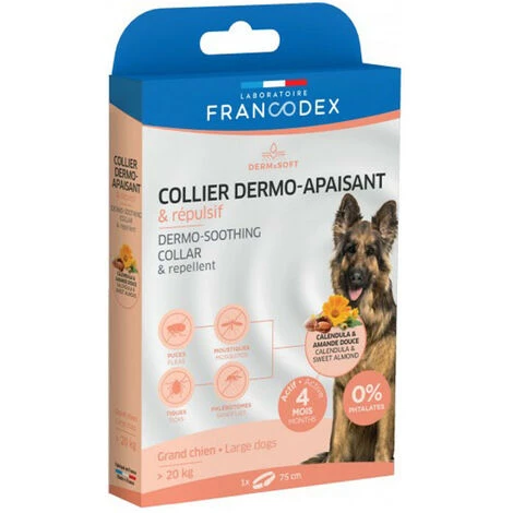 Collier Dermo-Apaisant Et Repulsif Pour Chiens De Plus De 20 Kg - Francodex 2 Collier Dermo-Apaisant Et Repulsif Pour Chiens De Plus De 20 Kg - Francodex – Image 2