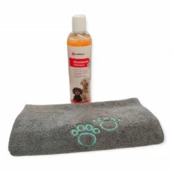 Shampoing 300 Ml Macadamia Pour Chien Et Serviette En Microfibre. - Animallparadise - Orange