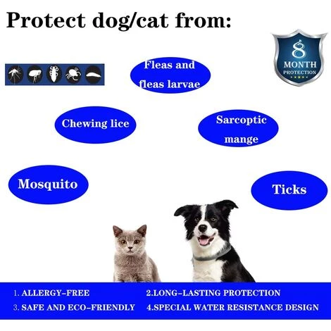 LANGRAY Collier Anti-puces Et Anti-tiques Pour Chien Et Chat,Traitement Anti Tique Et Puce, Étanche Pour,Taille Réglable(38cm) 5 LANGRAY Collier Anti-puces Et Anti-tiques Pour Chien Et Chat,Traitement Anti Tique Et Puce, Étanche Pour,Taille Réglable(38cm) – Image 5