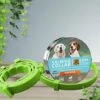 AIDUCHO Collier Anti Puces Pour Chien, Collier Antiparasitaire Chien Imperméable Convient à Tous Les Chiens (63cm) Vert