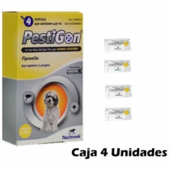 Box 4 Pipetas Pestigon Dogs 2-10kg Anti-puces Et Tiques