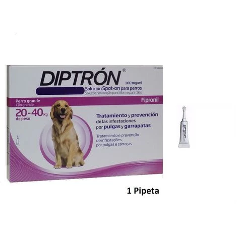DIPTRON Dipstron Antiphatron Pipettes Pour Chiens 20-40 Kg Anti-puits Et Tiques - 1 Pipette 1 DIPTRON Dipstron Antiphatron Pipettes Pour Chiens 20-40 Kg Anti-puits Et Tiques - 1 Pipette