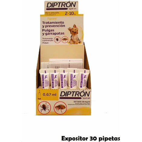 DIPTRON Pipettes Antiparasitaires Exposants Dipstron Pour Petits Chiens 2-10 Kg Anti-puces Et Tiques - 30 Pipettes 1 DIPTRON Pipettes Antiparasitaires Exposants Dipstron Pour Petits Chiens 2-10 Kg Anti-puces Et Tiques - 30 Pipettes