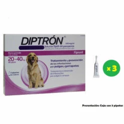DIPTRON Boîte Pipettes Antiparasitaire Dipstron Pour Les Gros Chiens 20-40 Kg Anti-puits Et Tiques - 3 Pipettes
