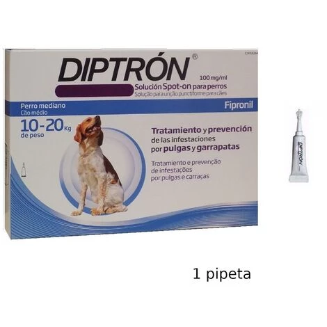 DIPTRON Dipstron Antipatron Pipettes Pour Chiens 10-20 Kg Anti-puces Et Tiques - 1 Pipette 1 DIPTRON Dipstron Antipatron Pipettes Pour Chiens 10-20 Kg Anti-puces Et Tiques - 1 Pipette