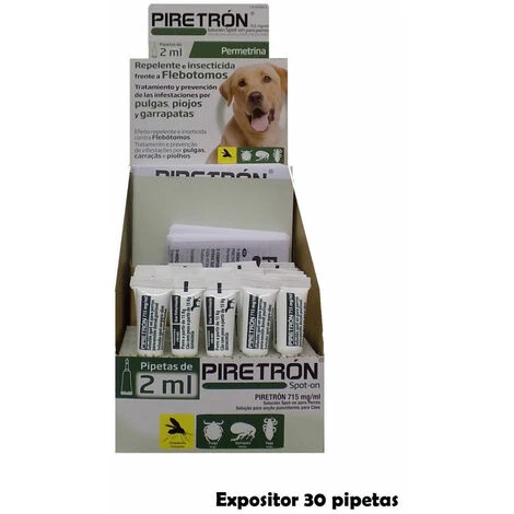 PIRETRON Pipettes Antiparasitaires De Pir_tron Pour Chiens Moyens Ou Grands (+15 Kg) Anti-puces, Ticks Et Flebotoms - 30 Pipettes 1 PIRETRON Pipettes Antiparasitaires De Pir_tron Pour Chiens Moyens Ou Grands (+15 Kg) Anti-puces, Ticks Et Flebotoms - 30 Pipettes