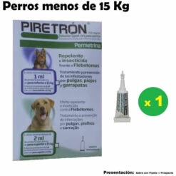 PIRETRON Pipettes Pir_tron Pour Chiens -15kg Anti-puces, Tiques Et Volants - 1 Pipette