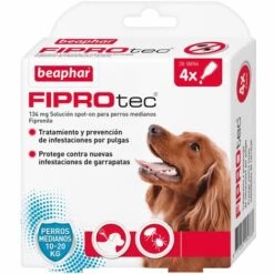 BEAPHAR Pipettes Antiparasitaires Beharg FiProtec Spot Sur Des Chiens Moyens (10-20 Kg) - 4 Pipettes