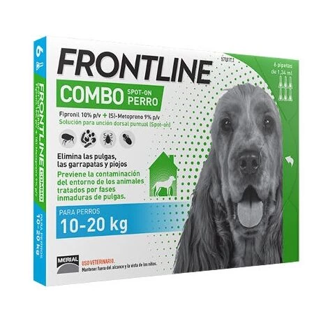 BOEHRINGER INGELHEIM 6 Pipettes Frontline Combo Pour Les Chiens Moyens (10-20 Kg) Anti-puces Et Tick Fipronil 1.34 Ml 1 BOEHRINGER INGELHEIM 6 Pipettes Frontline Combo Pour Les Chiens Moyens (10-20 Kg) Anti-puces Et Tick Fipronil 1.34 Ml