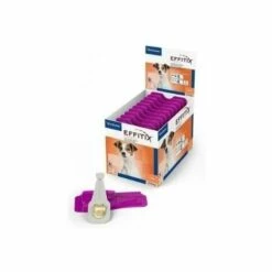 VIRBAC Pipettes Effitix S Pour Petits Chiens (4 š 10 Kg) Anti-parasites, Puces, Tiques Et Volants - Exposant 24 Pipettes