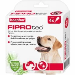 BEAPHAR Pipettes Antiparasitaires Beharpary Fiprotec Spot Sur Les Gros Chiens (20-40 Kg) - 4 Pipettes