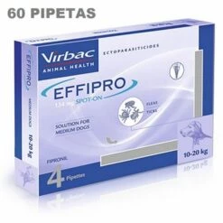 VIRBAC Effipro Spot Sur 60 Pipettes Antiparasitic 134 Mg Pour Chiens Moyens