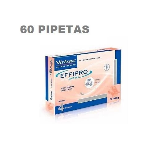 VIRBAC Effipro Spot Sur 60 Pipettes Antisarasitaires De 268 Mg Pour Les Gros Chiens 1 VIRBAC Effipro Spot Sur 60 Pipettes Antisarasitaires De 268 Mg Pour Les Gros Chiens