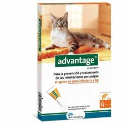 ECUPHAR Advantage 40, Pipettes Antiparasitaires Pour Chats De Moins De 4 Kg, Boîte 4 UDS