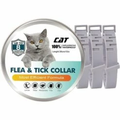 LONGZIMING Lot De 3 Colliers Anti-puces Pour Chats De 8 Mois - Prévention Contre Les Puces Et Les Tiques - Âge De 3 Mois Et Plus - 76