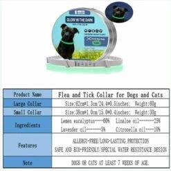 CADEAUX Collier Anti-puces Et Anti-tiques Pour Chiens Et Chats,Brillant Dans L'obscurité, Taille Imperméable Et Réglable, Protection De 8 Mois, 2 Paquet(15 Pouces) -Anti-puces, anti-parasitaires et soins pour chien Soldes 57016238 5
