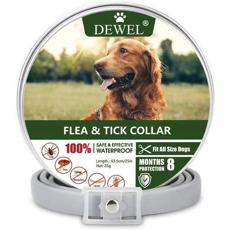 REGALOS DEWEL Collier Anti-puces Et Anti-tiques Pour Chiens Et Chats - 63 Cm - Réglable Et étanche 1 REGALOS DEWEL Collier Anti-puces Et Anti-tiques Pour Chiens Et Chats - 63 Cm - Réglable Et étanche