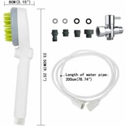 LIFCAUSAL Pulvérisateur De Douche Pour Chien, Pomme De Douche Pour Bain Pour Chien Brosse à Peigner Pour Chat 2-en-1 Arroseur D'eau Pour Chien Brosse De Massage Fournitures De Bain Et De Toilettage Pour Animaux De Compagnie -Anti-puces, anti-parasitaires et soins pour chien Soldes 58262088 3