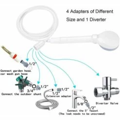 LIFCAUSAL Pulvérisateur De Douche Pour Chien, Pomme De Douche Pour Bain Pour Chien Brosse à Peigner Pour Chat 2-en-1 Arroseur D'eau Pour Chien Brosse De Massage Fournitures De Bain Et De Toilettage Pour Animaux De Compagnie -Anti-puces, anti-parasitaires et soins pour chien Soldes 58262088 4
