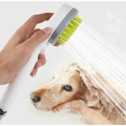 LIFCAUSAL Pulvérisateur De Douche Pour Chien, Pomme De Douche Pour Bain Pour Chien Brosse à Peigner Pour Chat 2-en-1 Arroseur D'eau Pour Chien Brosse De Massage Fournitures De Bain Et De Toilettage Pour Animaux De Compagnie -Anti-puces, anti-parasitaires et soins pour chien Soldes 58262088 5