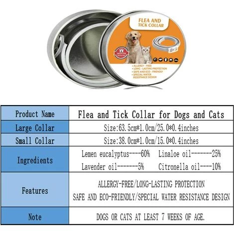 HIASDFLS Collier Anti-Puces Et Anti-Tiques Pour Chiens Et Chats,Traitement Contre Les Tiques Contre Les Puces Pour Chien Et Chat,Étanche Naturel Sûr Taille Réglable,Protection De 8 Mois(Petit), Jaune 5 HIASDFLS Collier Anti-Puces Et Anti-Tiques Pour Chiens Et Chats,Traitement Contre Les Tiques Contre Les Puces Pour Chien Et Chat,Étanche Naturel Sûr Taille Réglable,Protection De 8 Mois(Petit), Jaune – Image 5