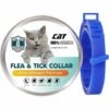 HIASDFLS Collier Anti Puces Pour Chien, Collier Anti-Puces Et Anti-Tiques 2Pcs Ajustable Et Imperméable, 8 Mois Protection En Sécurité Ingrédients Control Pour Petit Moyen Grand Chien-Bleu-Chat-38Cm
