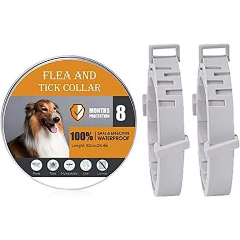 HIASDFLS Collier Anti Puces Pour Chien, Collier Anti-Puces Et Anti-Tiques Ajustable Et Imperméable, 8 Mois Protection En Sécurité Ingrédients Control Pour Petit Moyen Grand Chien-2Pcs 1 HIASDFLS Collier Anti Puces Pour Chien, Collier Anti-Puces Et Anti-Tiques Ajustable Et Imperméable, 8 Mois Protection En Sécurité Ingrédients Control Pour Petit Moyen Grand Chien-2Pcs