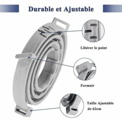 GDRHVFD Collier Antipuces Et Anti-Tiques Pour Chiens, Traitement Naturel Et Jusqu'À 8 Mois De Prévention Contre Les Puces Et Les Tiques Pour Chiens, Taille Ajustable De 62, Résistant À L'Eau -Gris -Anti-puces, anti-parasitaires et soins pour chien Soldes 58696778 5