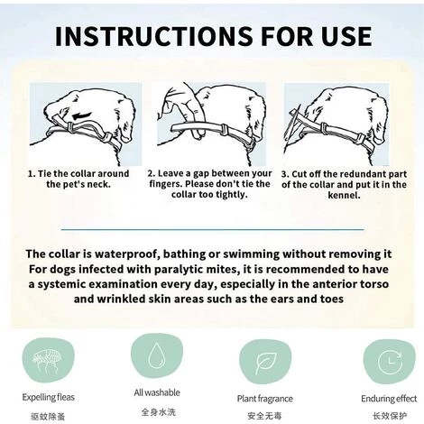 GDRHVFD Collier Anti Puces Et Anti-Tiques, Collier Anti-Puces Et Anti-Tiques Pour Chiens,Collier Anti-Puces Tique Convient Aux Chiots - Durée 8 Mois - 63 (Boîte En Fer) 3 GDRHVFD Collier Anti Puces Et Anti-Tiques, Collier Anti-Puces Et Anti-Tiques Pour Chiens,Collier Anti-Puces Tique Convient Aux Chiots - Durée 8 Mois - 63 (Boîte En Fer) – Image 3