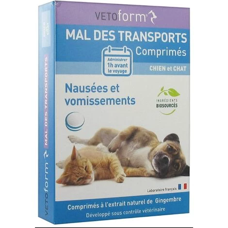 VETOFORM - Mal Des Transports - Comprimés Chien Et Chat 1 VETOFORM - Mal Des Transports - Comprimés Chien Et Chat