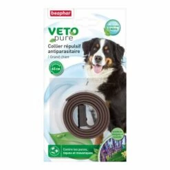 VERMIPURE Collier Répulsif VETOpure Antiparasitaire - Grand Chien - Marron